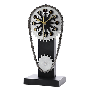美式金属机械齿轮时钟简约摆件复古桌面装饰创意钟表