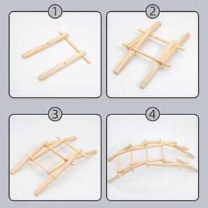 儿童幼儿园木制益智玩具 榫卯鲁班桥拼装益智玩具倍力桥实木玩具