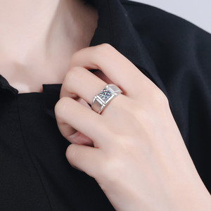 钻石戒指正品1克拉男士钻戒铂金PT950求婚订婚结婚天然真钻GIA