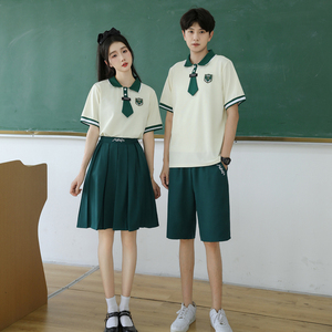 初中生班服韩版学院风小学五六年级毕业照短袖T恤运动会校服套装