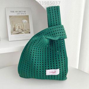 韩国,包女包购物袋镂空复古针织inschic手提包背心简约单肩包毛线