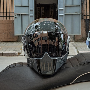 ls2摩托车头盔男巡航全盔幽灵骑士个性骷髅四季轻便式可装蓝牙