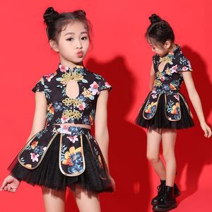 巴拉巴柆六韩系一儿童演出服新款女童中国风走秀蓬蓬裙幼儿表演服