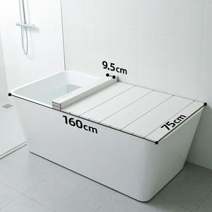直销TOPRE日本进口方形可折叠浴缸盖板保温防尘沐浴收纳架浴缸置