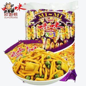 爱尚咪咪虾条三合一蟹味粒网红吃货薯片好吃的怀旧小零食品大礼包