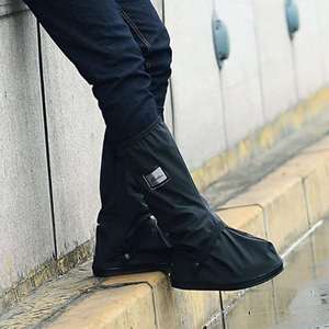 JOYTOUR防雨鞋套防水防滑高筒加厚橡胶底耐磨鞋套雨靴黑色XL码