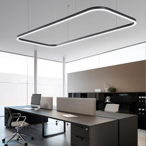 定制LED椭圆会议室吊灯现代长方形办公室展厅简约商场工作室灯具