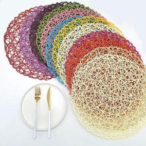 现代简约细纸绳餐垫圆形乱编编织餐桌隔热垫纸绳装饰垫桌垫杯垫