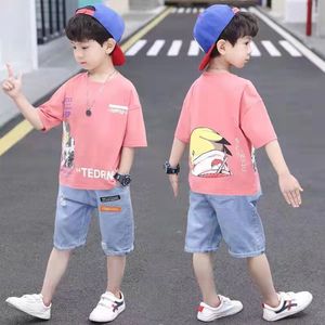 韩系童装男童夏装套装2024新款儿童服装夏季短袖牛仔裤薄款小男孩
