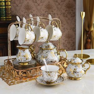 16件套装欧式镀金陶瓷茶具咖啡杯具客厅英式下午茶高档家用摆件