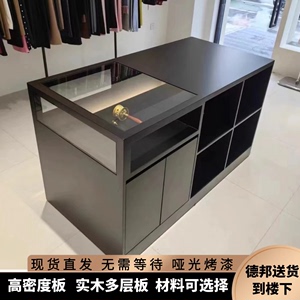 服装店收银台中岛台展示桌储物柜装饰品摆件展台陈列展示台中岛桌