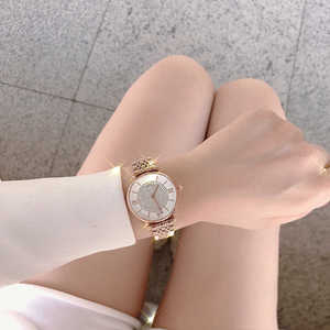 手表女满天星玫瑰金镶钻钢带石英表防水腕表AR11244奢华时尚女表