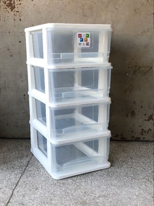 松佳牌收纳柜4层抽屉式衣柜储物盒夹缝置物柜加厚透明塑料整理柜