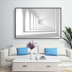 必画北欧风格客厅装饰画立体几何回廊沙发背景墙画白色艺术挂画