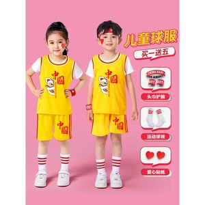安踏官方正品儿童篮球服套装男童夏季女学生假两件短袖球衣宝宝幼