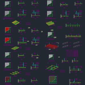 室内设计装修各种铝板天花各种格栅吊顶cad节点图大样图合集图库