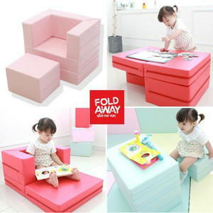 韩国包邮包税FOLDAWAY多功能幼儿儿童学习桌椅折叠变形游戏软沙发