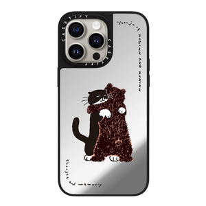 CASETi拥抱 艺术家联名可爱奶牛猫适用苹果iPhone15/14/13/12/11/Pro/Max/Plus个性镜面磁吸手机壳网红ins风