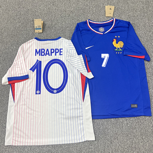 法国国家队欧洲杯球迷SW球衣刺绣足球服姆巴佩格里兹曼主客场上衣