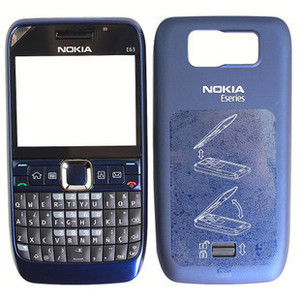 原装诺基亚NOKIA E63手机外壳 含前壳 键盘 后盖 蓝色