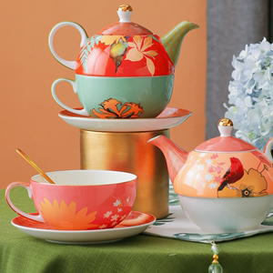 斯达高国瓷英国皇室凯特王妃骨瓷法式子母茶壶咖啡杯下午茶具套装