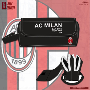 新款AC米兰Milan意甲足球周边球迷男女时尚手拿包学生笔袋文具袋t