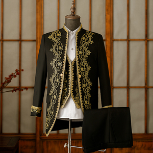 男士欧洲宫廷复古贵族中世纪礼服王子服装国王戏服欧式舞台演出服