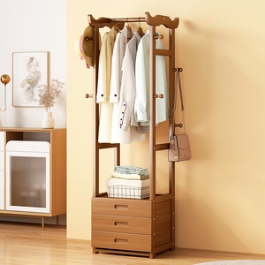 IKEA宜家简易衣帽架落地实木挂衣架卧室家用宿舍多层置衣架挂包收