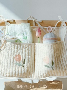 定制韩系婴儿床收纳挂袋推车袋尿布尿片奶瓶宝宝玩具储物袋收纳袋
