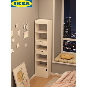 宜家IKEA书架落地家用小户型储物柜多层收纳儿童置物架夹缝书柜客