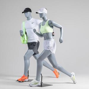 运动跑步模特道具男女身服装店陈列假人体模型橱窗模特展示架定做