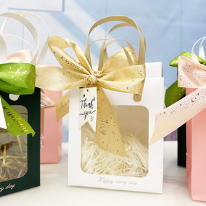小清新礼品袋开窗透明手提袋儿童生日高级感礼物袋子中考包装空盒