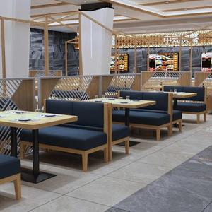 智鹊主题餐厅卡座沙发奶茶店桌椅组合饭店桌椅茶楼靠墙沙发定制西