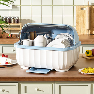 厨房碗筷收纳盒特大小号塑料碗柜抽屉式沥水碗架家用收纳箱置物架