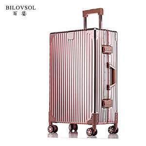 百娑（BilovSol）铝合金拉杆箱直角行李箱男铝镁合金拉杆箱旅行箱