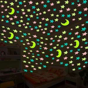 墙贴卧室防水儿童房3d客厅粘贴纸屋顶小星星荧光自贴装饰立体夜光