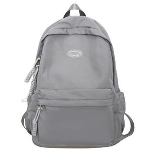 Simple Travel Rucksack with Zipper Solid Color College Gym