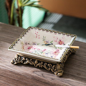 现代奢华陶瓷托盘欧式美式创意水果盘客厅软装饰品摆件