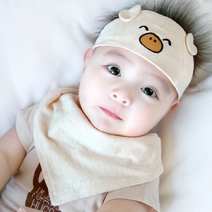 婴儿卤门帽子夏薄款0一3个月6新生儿遮脑门心1夏天胎帽护囟门发带