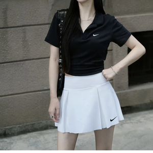 Nike耐克正品女子网球高腰运动半身裙印花白速干短裙裤DX1422-100