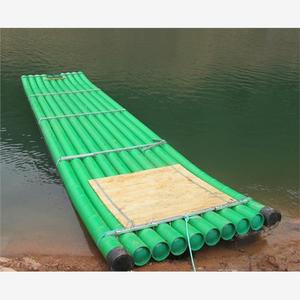 竹排船pvc管塑料管小型竹筏水管水上钓鱼下网竹筏竹排发动机
