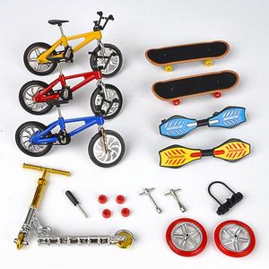 跨境热卖 创意仿真迷你合金自行车模型玩具 手指单车滑板车活力板