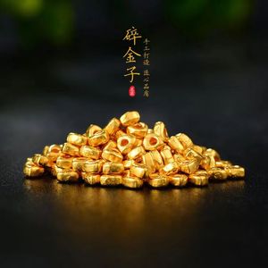 正品黄金古法金碎金子手链足金999隔珠手串三角隔片配件配饰