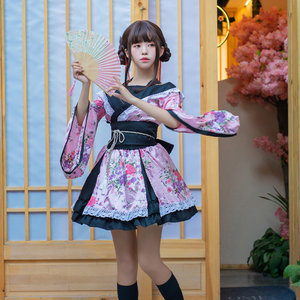 新极乐净土舞蹈服日本花魁服樱花和服lolita洋装女仆装动漫cos服