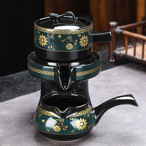单个懒人石磨茶具单个旋转出水功夫茶壶复古时来运转自动冲泡茶器