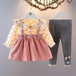 巴拉巴柆韩系童装女宝宝春装1洋气一岁女童套装0婴儿裙子2春秋款3