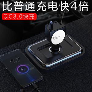 QC3.0双USB口车充超级快充伸缩带线车载手机充电器适用苹果typec.