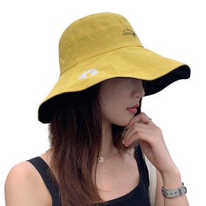 夏季新款遮阳帽沙滩大帽沿运动减龄渔夫帽圆顶黄色韩版挡风帽子