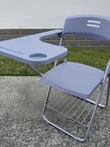 学生桌椅子写字板会议椅式单人椅可折叠记者工厂会议室简约折叠椅