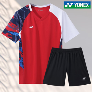 尤尼克斯羽毛球衣服YY短袖上衣男女套装大赛服比赛透气排球服定制